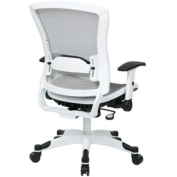 Office Star Managerial Chair Desk Chair, Adjustable Arms, 18-3/4" to 23" Height, Mesh, White - 317W-W11C1F2W