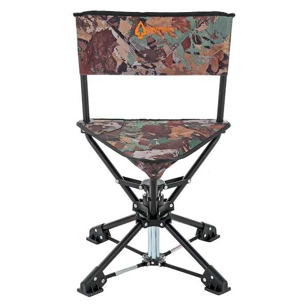 Arrowhead Outdoor 360Deg-Swiveling Compact Hunting Blind and Fishing Chair Stool Seat, Camouflage - KKS0342U
