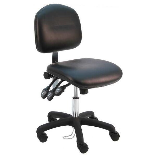 Benchpro Ergonomic Chair Ergonomic Chair, 17" to 22" Height, Vinyl, Black - LNS-DCR-TLC-WW-BLACK