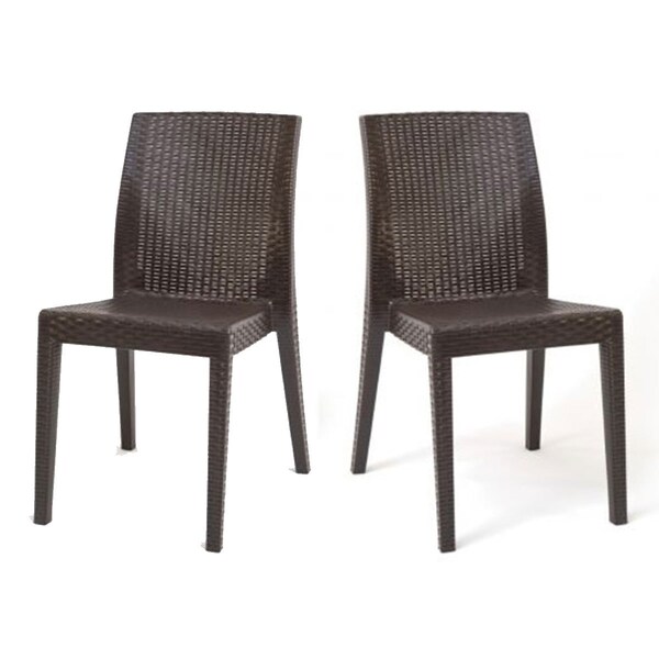 Rainbow Outdoor Siena Set of 2 Stackable Side chair-Brown - RBO-SIENA-BRW-SC-SET2