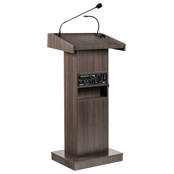 Oklahoma Sound Oklahoma Sound Orator Lectern with Wireless Headset Mic, Ribbonwood - 800X-RW/LWM-7