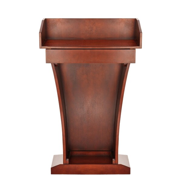 Adiroffice Wood Floor Stand-Up Podium Lectern with Storage Drawer in Cherry - ADI661-012-CH-MK