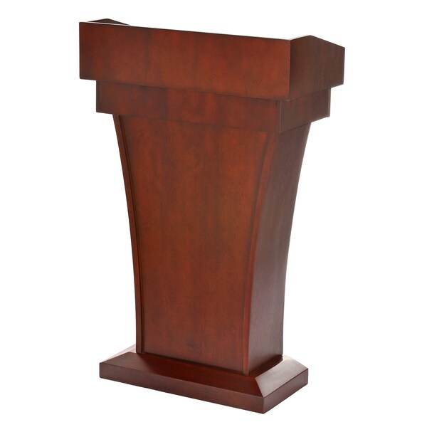 Adiroffice Wood Floor Stand-Up Podium Lectern with Storage Drawer in Cherry - ADI661-012-CH-MK
