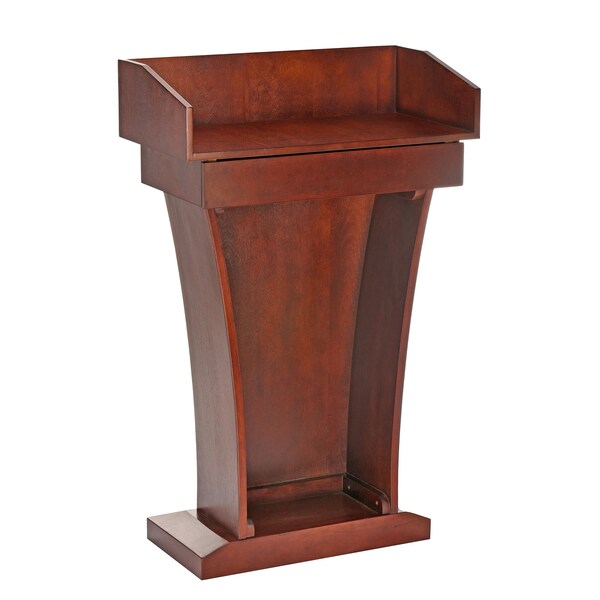 Adiroffice Wood Floor Stand-Up Podium Lectern with Storage Drawer in Cherry - ADI661-012-CH-MK