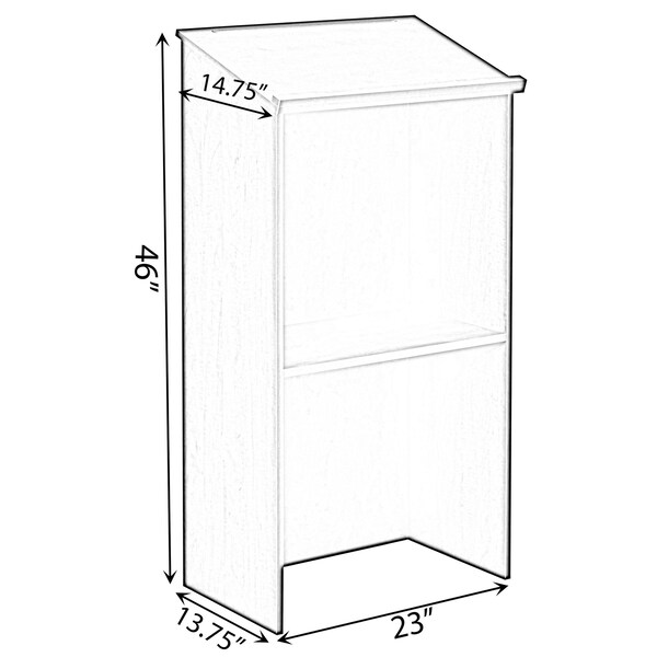 Basicwise Standing Floor Podium with Storage for Church, School, Office or Home, White - QI004421.WT