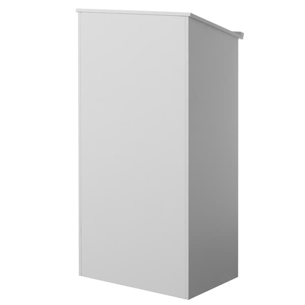 Basicwise Standing Floor Podium with Storage for Church, School, Office or Home, White - QI004421.WT