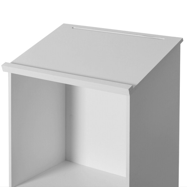 Basicwise Standing Floor Podium with Storage for Church, School, Office or Home, White - QI004421.WT