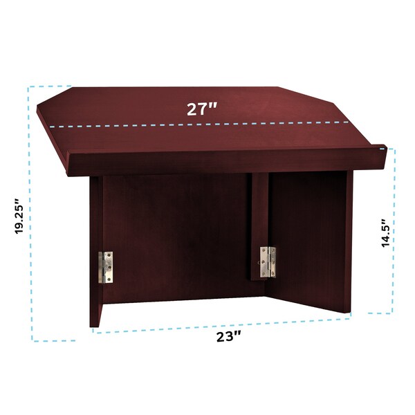 Adiroffice Wood Foldable, Portable Tabletop Podium Lectern in Mahogany - ADI661-05-MA-MK