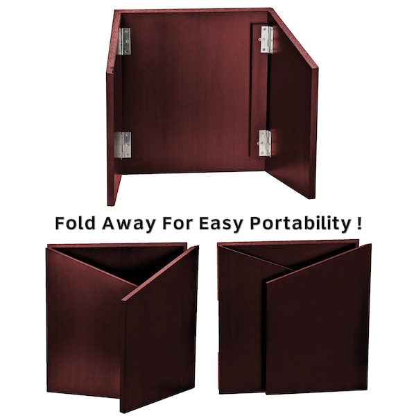 Adiroffice Wood Foldable, Portable Tabletop Podium Lectern in Mahogany - ADI661-05-MA-MK