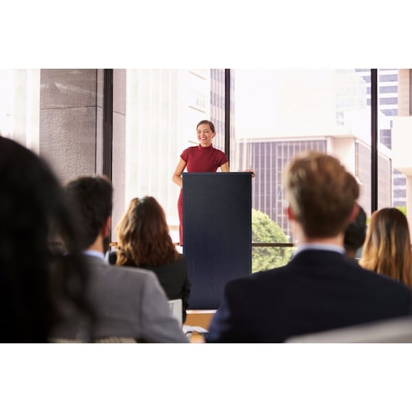 Adiroffice Wood Stand-up Podium Lectern, Black - ADI661-01-BLK