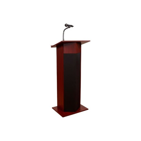 National Public Seating Power Plus Podium / Lectern with Sound - Mahogany - 111PLS-MY