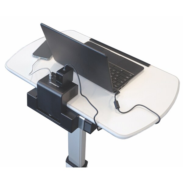 Luxor Pneumatic Adjustable-Height Lectern / Mobile Standing Desk - LX-PNADJ-EPW