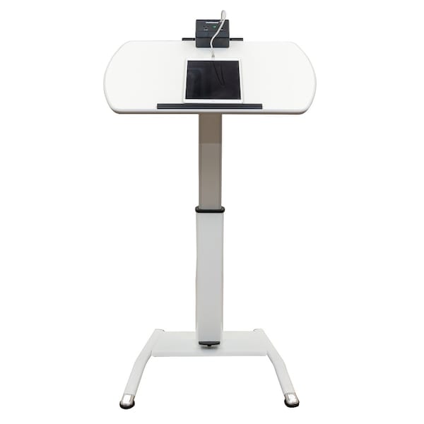 Luxor Pneumatic Adjustable-Height Lectern / Mobile Standing Desk - LX-PNADJ-EPW