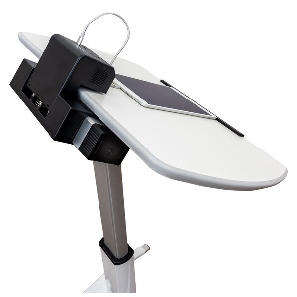 Luxor Pneumatic Adjustable-Height Lectern / Mobile Standing Desk - LX-PNADJ-EPW