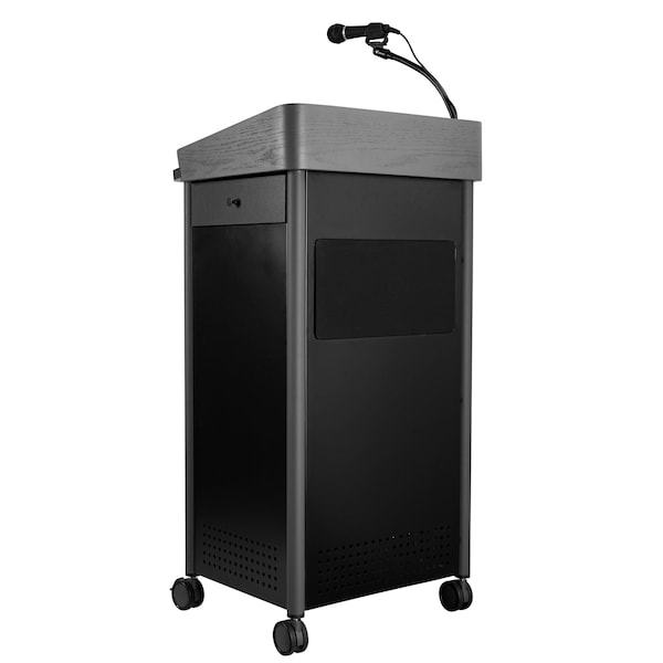 Oklahoma Sound Greystone Lectern, Sound, Rechargeable Battery, Wireless Headset Mic - MGSL-S/LWM-7