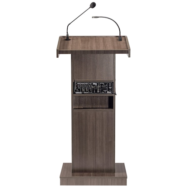 Oklahoma Sound Oklahoma Sound Orator Lectern and Rechargeable Battery with Wireless Headset Mic, Ribbonwood - M800X-RW/LWM-7