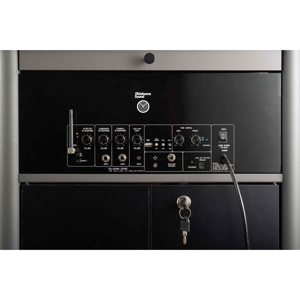 Oklahoma Sound Greystone Lectern with Sound and Wireless Headset Mic - GSL-S/LWM-7