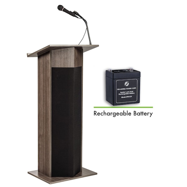 Oklahoma Sound Oklahoma Sound Power Plus Lectern and Rechargeable Battery Wireless Tie Clip/Lavalier Mic - M111PLS-RW/LWM-6