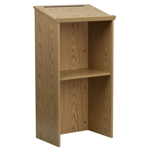 Flash Furniture Stand Up Lectern, Oak - MT-M8830-LECT-OAK-GG