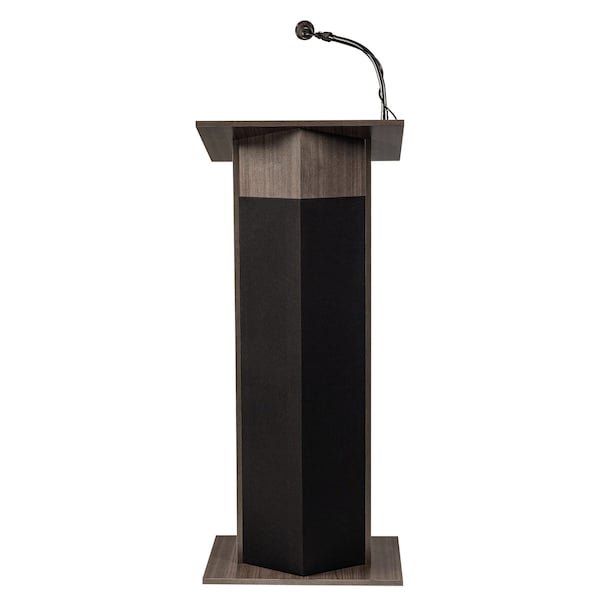 Oklahoma Sound Oklahoma Sound Power Plus Lectern with Wireless Tie Clip/ Lavalier Mic, Ribbonwood - 111PLS-RW/LWM-6
