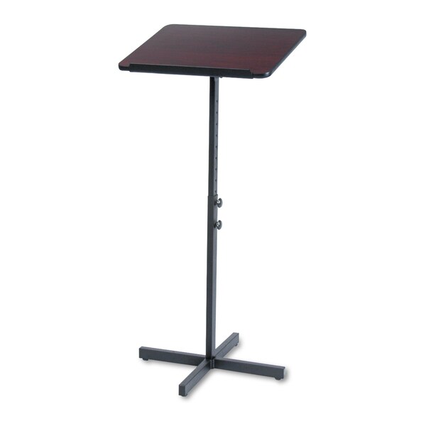 Safco Adjustable Speaker Stand, 21w x 21d x 29-1/2h to 46h, Mahogany/Black - 8921MH