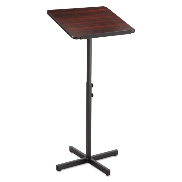 Safco Adjustable Speaker Stand, 21w x 21d x 29-1/2h to 46h, Mahogany/Black - 8921MH