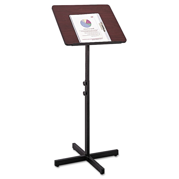 Safco Adjustable Speaker Stand, 21w x 21d x 29-1/2h to 46h, Mahogany/Black - 8921MH