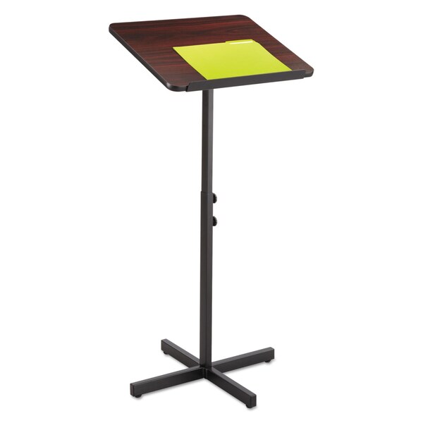 Safco Adjustable Speaker Stand, 21w x 21d x 29-1/2h to 46h, Mahogany/Black - 8921MH