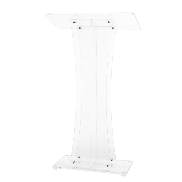 Adiroffice Clear Plexiglas Acrylic Floor Standing Desk Slanted Podium Lectern - ADI661-02-MK