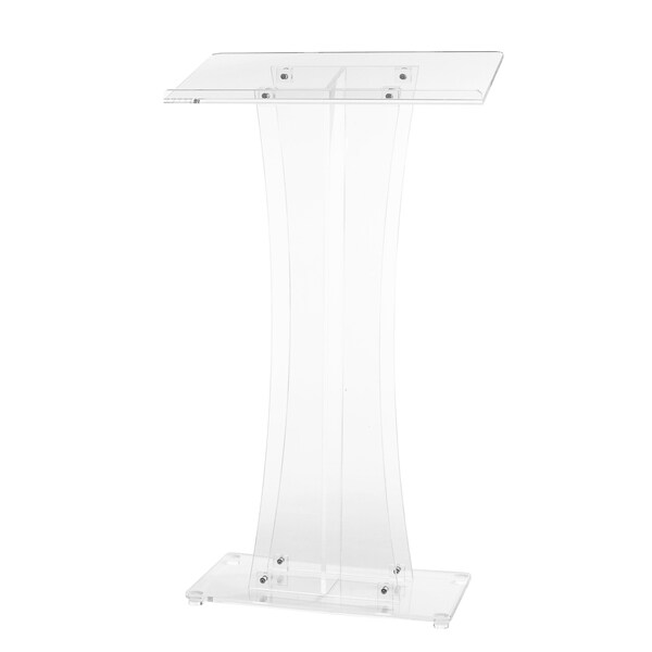 Adiroffice Clear Plexiglas Acrylic Floor Standing Desk Slanted Podium Lectern - ADI661-02-MK