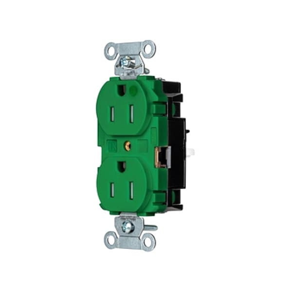Hubbell Receptacle, 1/2 hp, 125V AC, NEMA 5-15R - 8200STGNTR