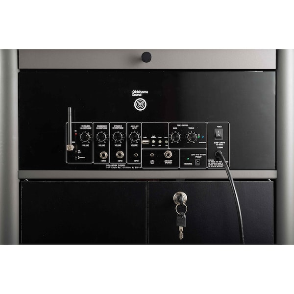 Oklahoma Sound Greystone Lectern with Sound and Wireless Handheld Mic - GSL-S/LWM-5