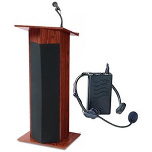 Coolcrafts 111PLS-MY-LWM-7 The Power Plus Lectern With Wireless Headset Mic - Medium Oak - CO2628502