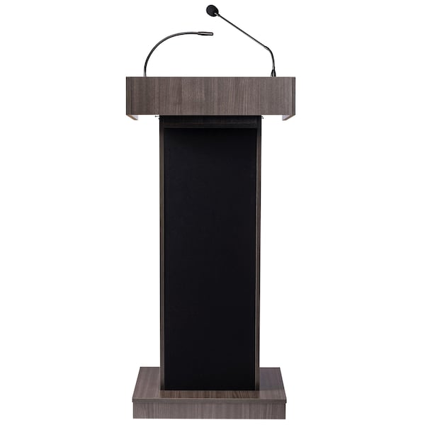 Oklahoma Sound Oklahoma Sound Orator Lectern and Rechargeable Battery with Wireless Handheld Mic, Ribbonwood - M800X-RW/LWM-5