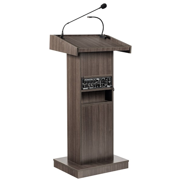 Oklahoma Sound Oklahoma Sound Orator Lectern with Wireless Handheld Mic, Ribbonwood - 800X-RW/LWM-5
