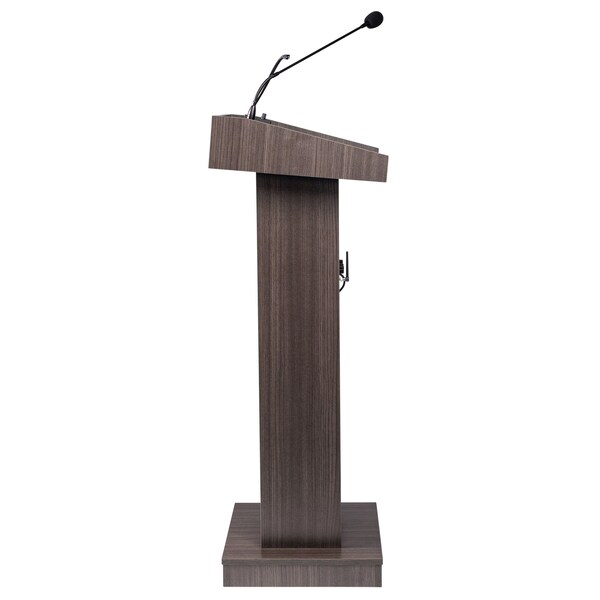 Oklahoma Sound Oklahoma Sound Orator Lectern with Wireless Handheld Mic, Ribbonwood - 800X-RW/LWM-5