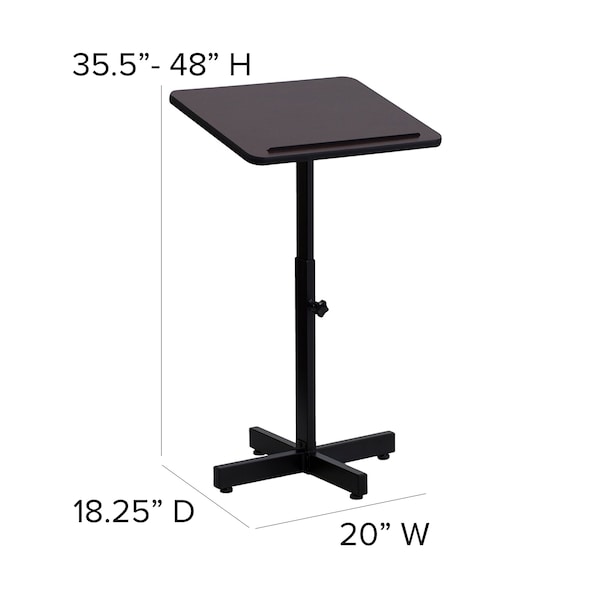Flash Furniture Lectern, Mahogany, Floor Type - XU-LECTERN-ADJ-GG