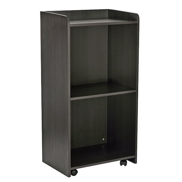 Adiroffice Wood Mobile Presentation Podium Lectern Stand with Shelves in Black - ADI661-07-BLK-MK
