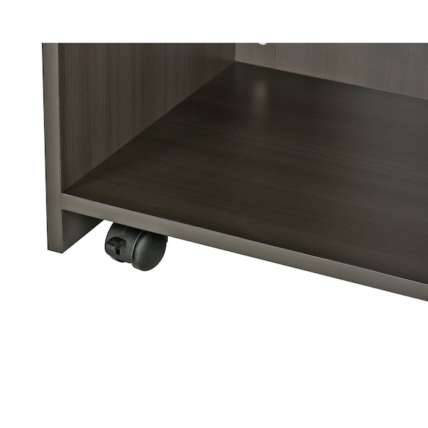 Adiroffice Wood Mobile Presentation Podium Lectern Stand with Shelves in Black - ADI661-07-BLK-MK