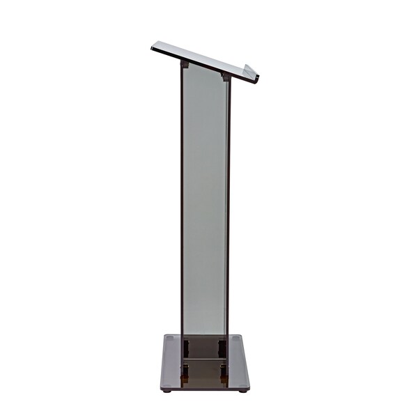 Adiroffice Clear Black Plexiglas Acrylic Floor Standing Desk Slanted Podium Lectern - ADI661-02-BLK-MK