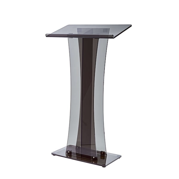 Adiroffice Clear Black Plexiglas Acrylic Floor Standing Desk Slanted Podium Lectern - ADI661-02-BLK-MK