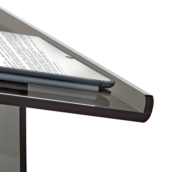 Adiroffice Clear Black Plexiglas Acrylic Floor Standing Desk Slanted Podium Lectern - ADI661-02-BLK-MK