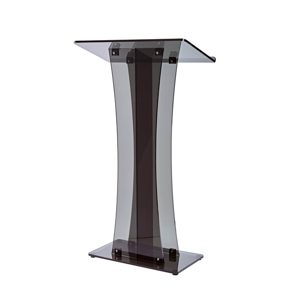 Adiroffice Clear Black Plexiglas Acrylic Floor Standing Desk Slanted Podium Lectern - ADI661-02-BLK-MK