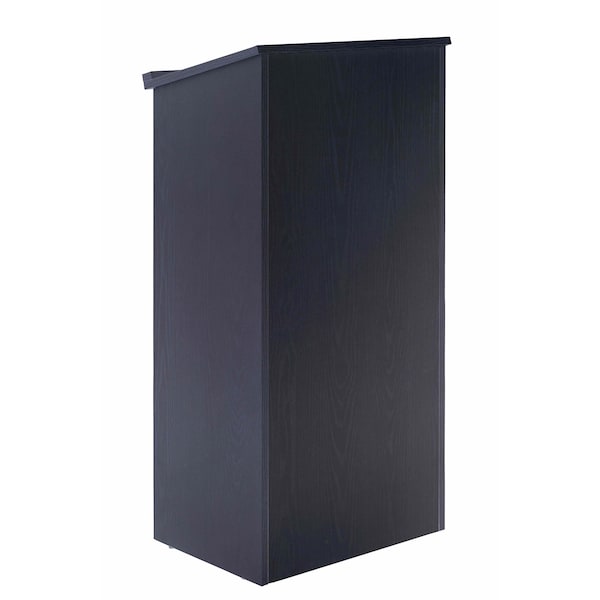 Adiroffice Wood Floor Standing Desk Podium Lectern with Shelf, Black Finish Wood - ADI661-01-BLK-MK