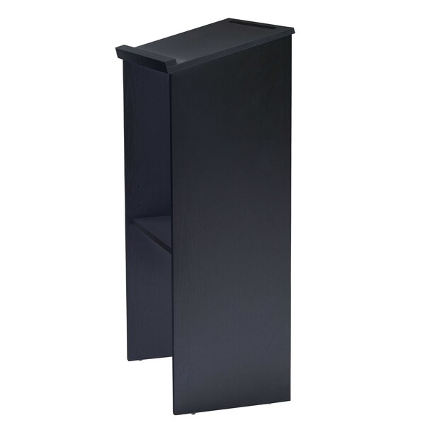 Adiroffice Wood Floor Standing Desk Podium Lectern with Shelf, Black Finish Wood - ADI661-01-BLK-MK