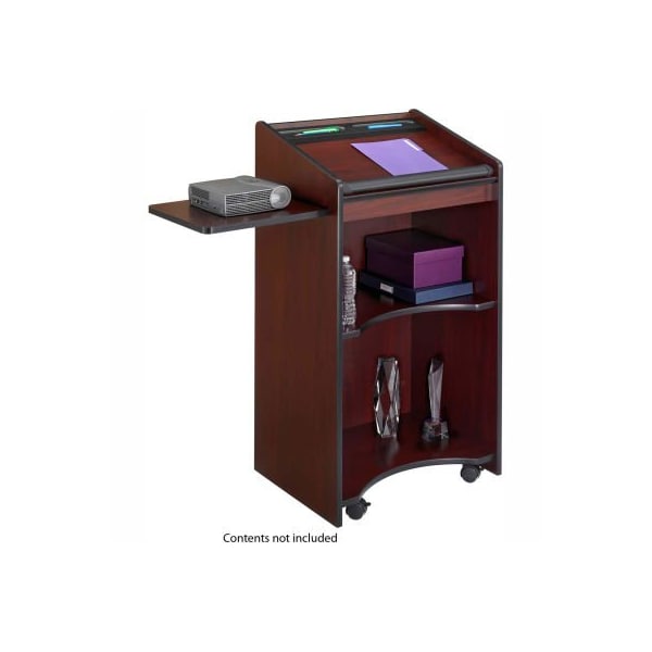 Safco Executive Mobile Podium / Lectern - Mahogany - 8918MH
