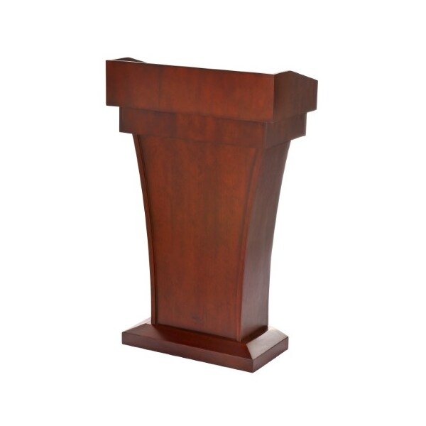 Adiroffice Wood Stand-Up Podium Lectern with Drawer, Cherry Wood Grain - ADI661-012-CH