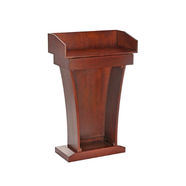 Adiroffice Wood Stand-Up Podium Lectern with Drawer, Cherry Wood Grain - ADI661-012-CH