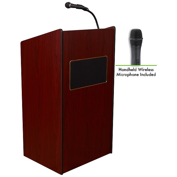 Oklahoma Sound Aristocrat Sound Lectern Wireless Hand Mic, Mahogany - 6010-MY/LWM-5