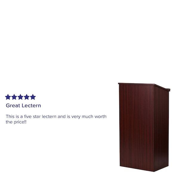 Flash Furniture Lectern, Mahogany, Floor Type - MT-M8830-LECT-MAH-GG